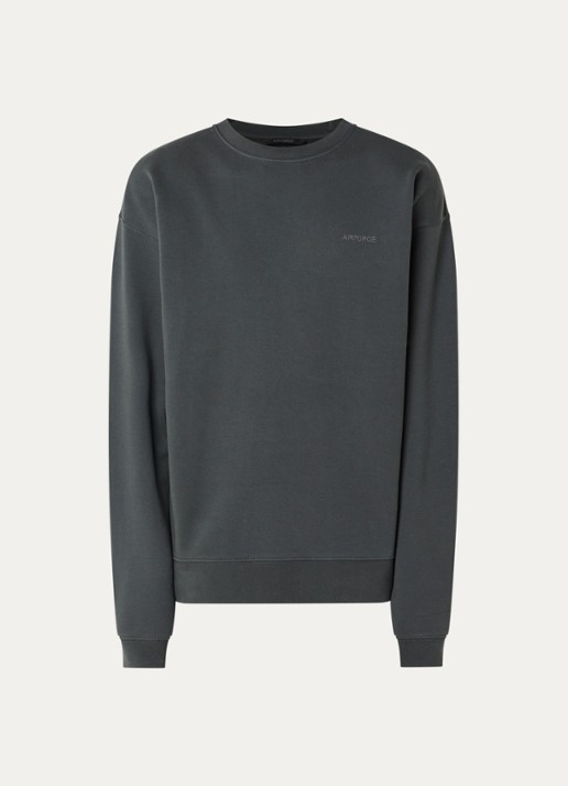 Airforce Sweater van katoen met logo - voorkant donkergrijs