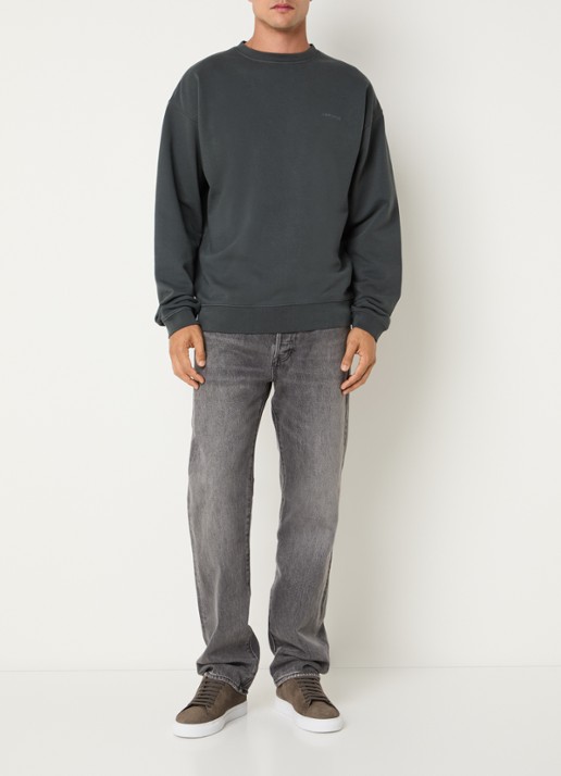 Airforce Sweater van katoen met logo - voorkant 2 donkergrijs