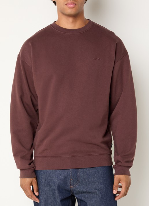 Airforce Sweater van katoen met logo - achterkant bruin