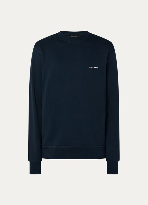 Airforce Sweater van  katoen met logo - voorkant 3 donkerblauw