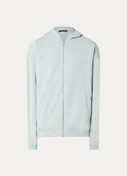 Airforce Sweatvest met logoborduring - voorkant lichtblauw