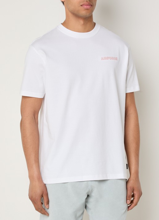Airforce T-shirt met borduring - achterkant wit