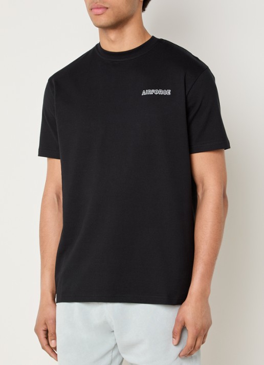 Airforce T-shirt met borduring - achterkant 3 zwart