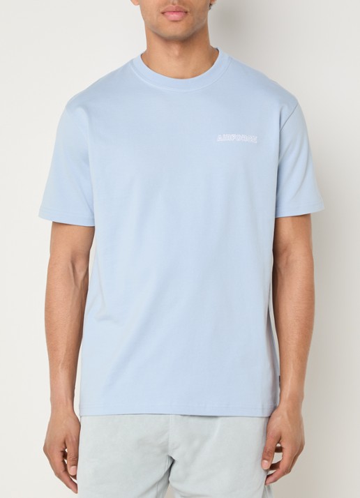 Airforce T-shirt met borduring - achterkant 4 blauwgrijs