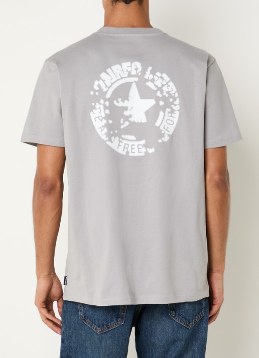 Airforce T-shirt met logo- en backprint - detail 3 grijs