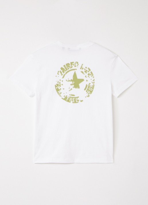 Airforce T-shirt met logo- en backprint - voorkant 2 wit