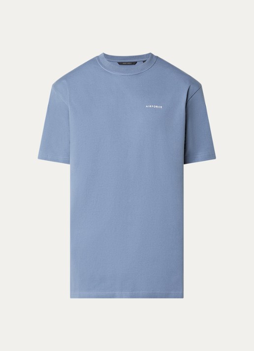 Airforce T-shirt met logo - voorkant 3 staalblauw