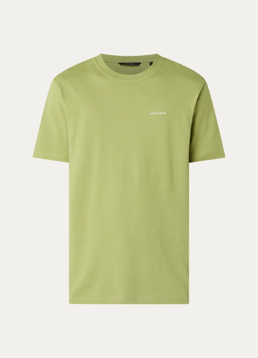 Airforce T-shirt met logo - voorkant mosgroen