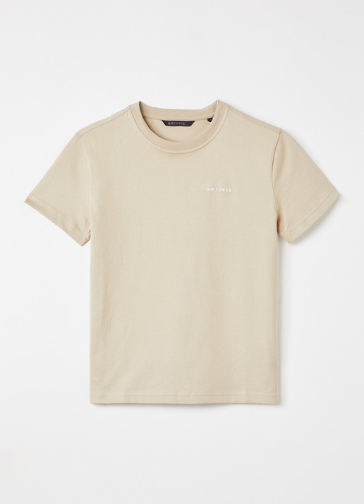 Airforce T-shirt met logo - voorkant 3 beige