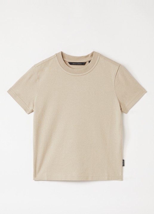 Airforce T-shirt met logoborduring en backprint