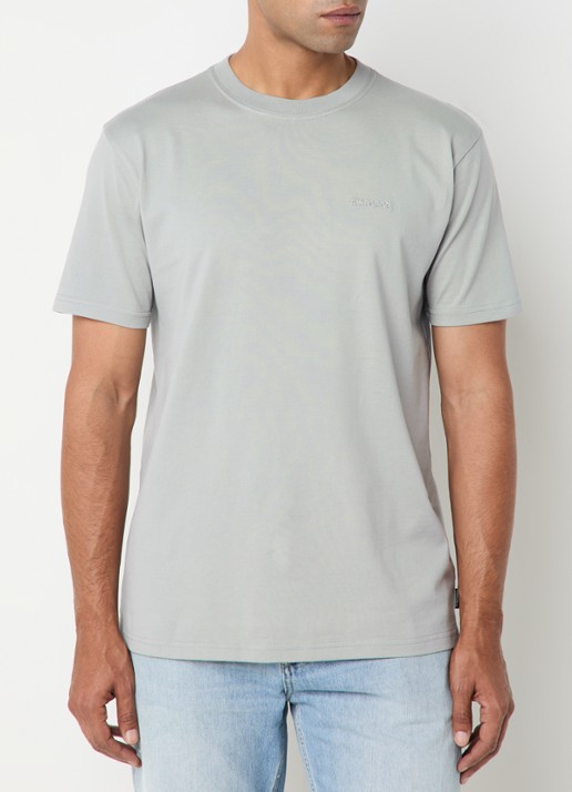 Airforce T-shirt met logoborduring - achterkant grijs