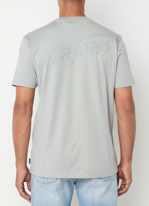 Airforce T-shirt met logoborduring - detail 4 grijs