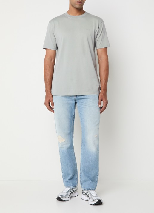 Airforce T-shirt met logoborduring - voorkant 3 grijs