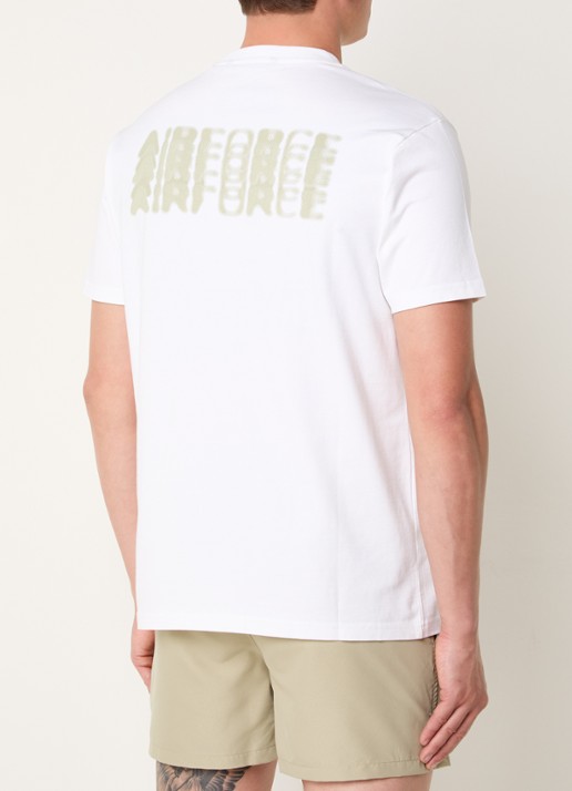 Airforce T-shirt van  katoen met logo- en backprint