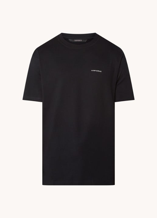 Airforce T-shirt van  katoen met logo - voorkant 3 zwart