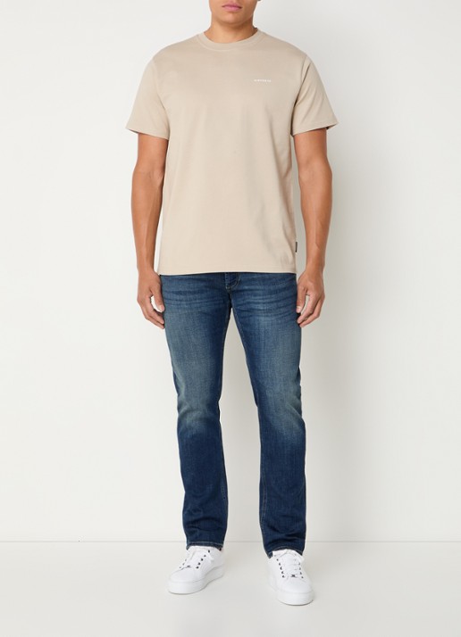 Airforce T-shirt van  katoen met logo - voorkant 2 beige