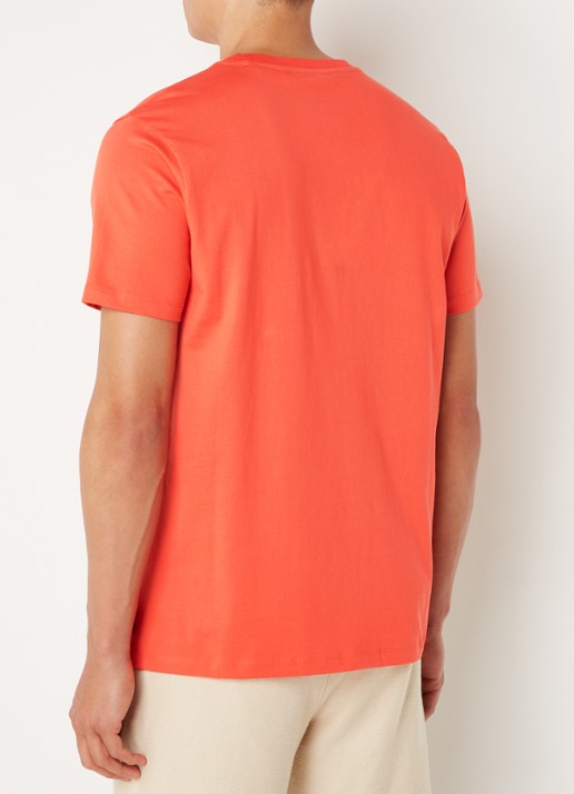 Airforce T-shirt van  katoen met logo - achterkant 3 oranjerood