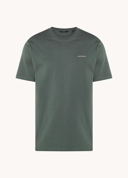 Airforce T-shirt van  katoen met logo - voorkant 2 groen