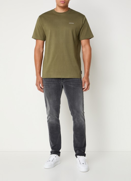 Airforce T-shirt van  katoen met logo - voorkant 3 olijfgroen