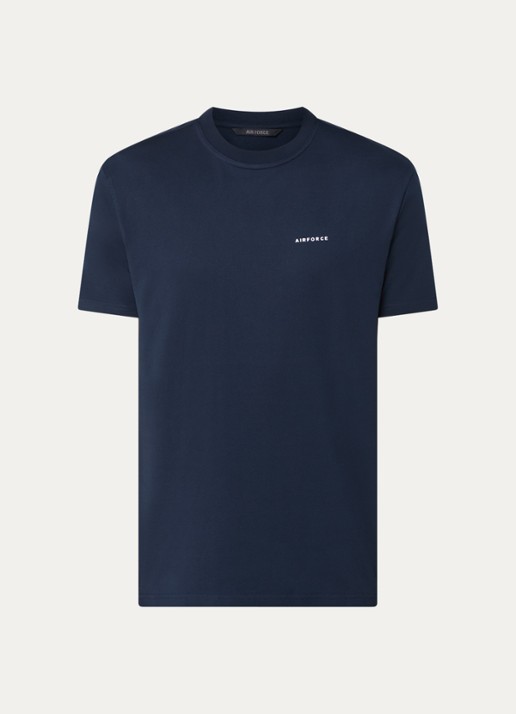 Airforce T-shirt van  katoen met logo - voorkant 2 donkerblauw