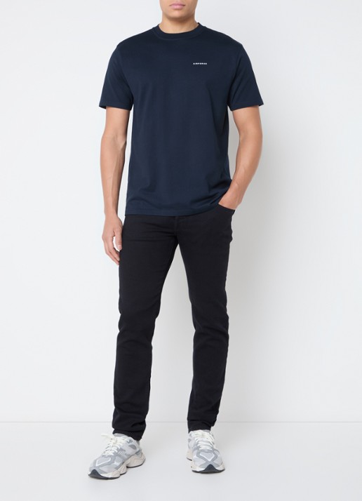 Airforce T-shirt van  katoen met logo - voorkant 3 donkerblauw