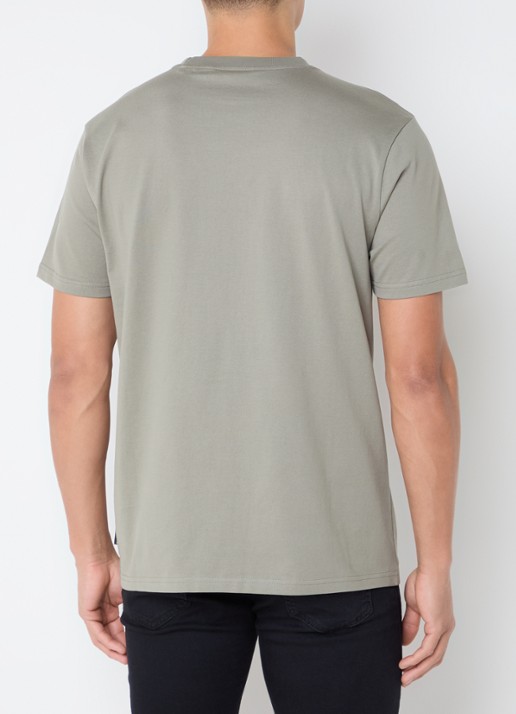 Airforce T-shirt van  katoen met logo - achterkant legergroen