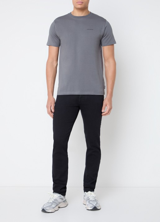 Airforce T-shirt van  katoen met logo - voorkant 4 donkergrijs
