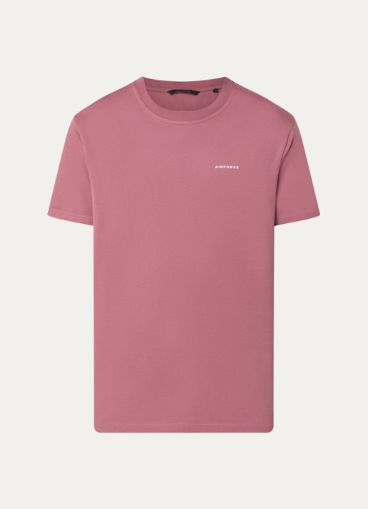 Airforce T-shirt van  katoen met logo - voorkant bordeauxrood