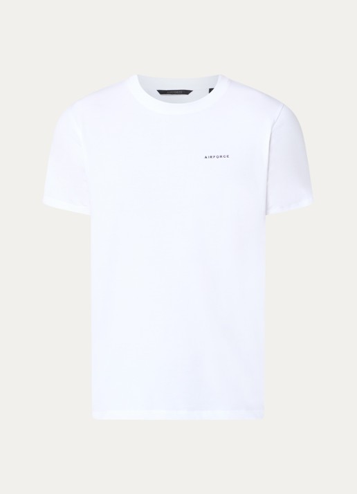 Airforce T-shirt van  katoen met logo - voorkant wit
