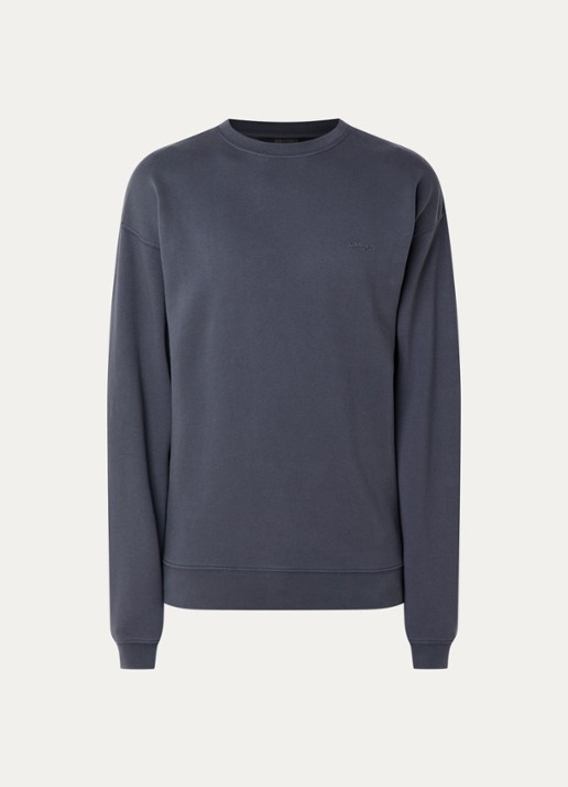 Airforce Wording sweater met logo- en backprint - voorkant donkergrijs