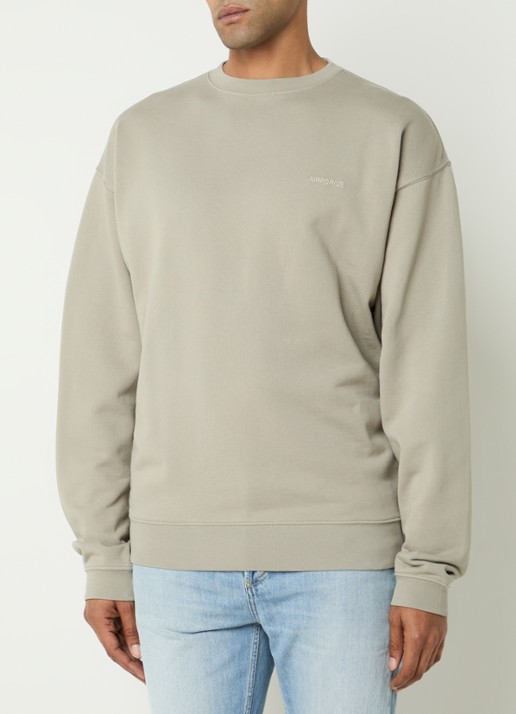 Airforce Wording sweater met logo- en backprint - achterkant 4 beige