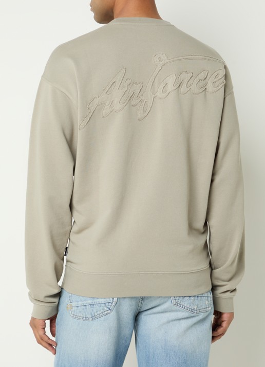 Airforce Wording sweater met logo- en backprint
