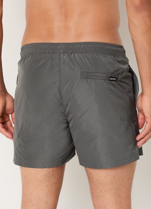 Airforce Zwemshorts met logo en steekzakken - achterkant antraciet