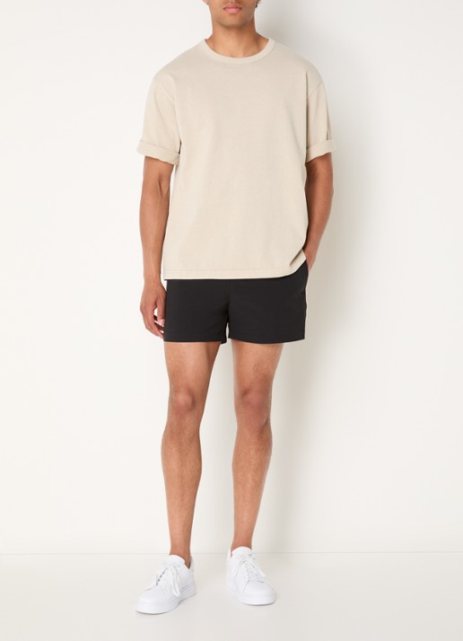 Airforce Zwemshorts met structuur en logo - voorkant 2 zwart