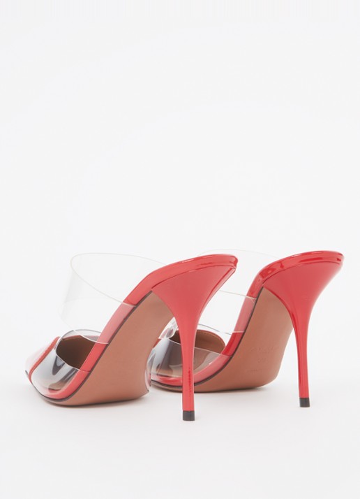 Alaïa 90 Heart muiltje met kalfsleren details - achterkant 2 rood