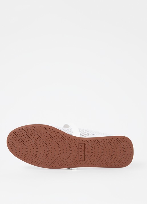 Alaïa Ballerina van mesh met details van kalfsleer - detail 5 wit