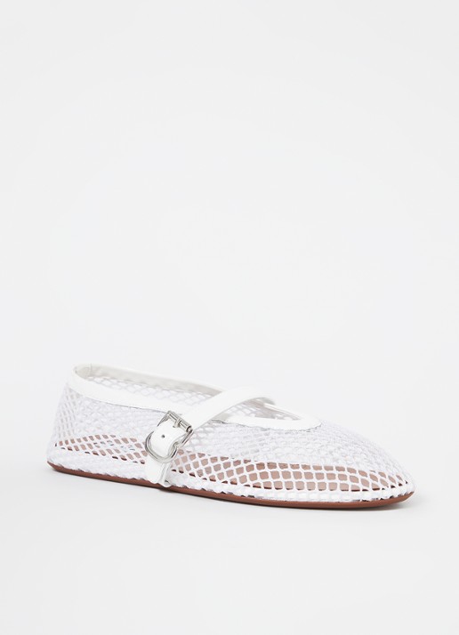 Alaïa Ballerina van mesh met details van kalfsleer