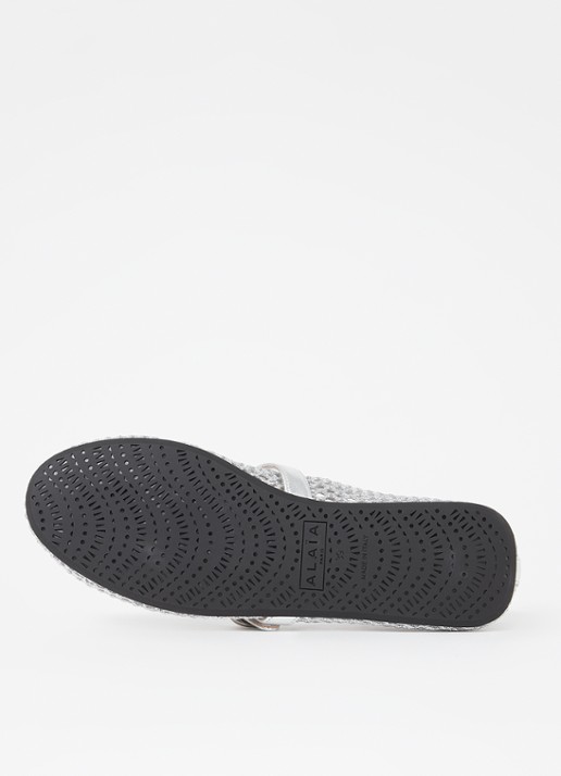 Alaïa Ballerina van mesh met kalfsleren details - detail 5 zilver
