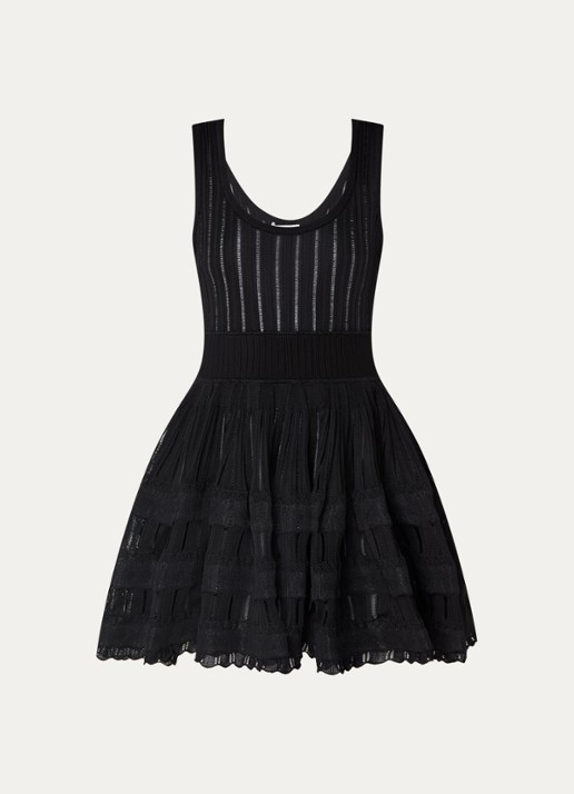 Alaïa Crinoline semi-transparante mini jurk met plooidetail