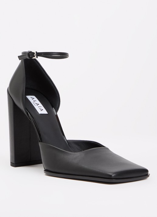 Alaïa D'Orsay sandelette van kalfsleer - voorkant 2 zwart