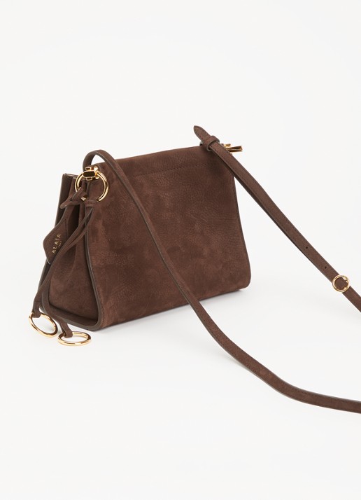 Alaïa East West Small crossbodytas van kalfssuède - achterkant 6 bruin