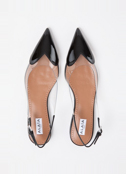 Alaïa Heart slingback met kalfsleren details - detail 5 zwart