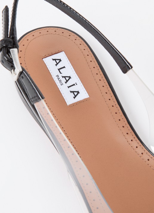 Alaïa Heart slingback met kalfsleren details - detail 7 zwart