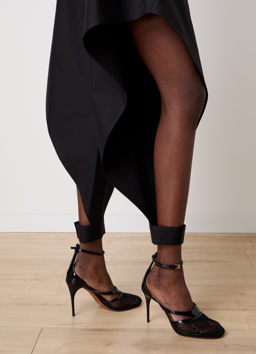 Alaïa High waist loose fit broek met cut-out detail - detail 4 zwart