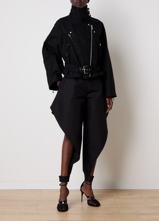Alaïa High waist loose fit broek met cut-out detail - voorkant 2 zwart