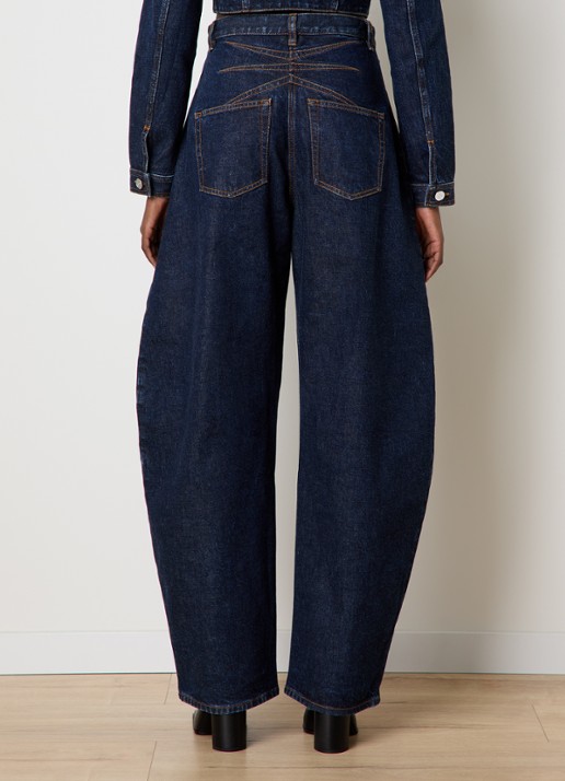 Alaïa High waist loose fit jeans met donkere wassing - achterkant 6 indigo