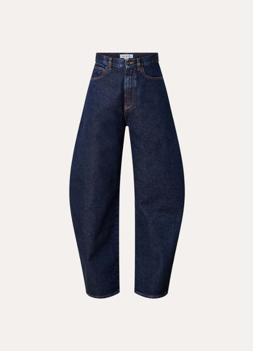 Alaïa High waist loose fit jeans met donkere wassing - voorkant indigo
