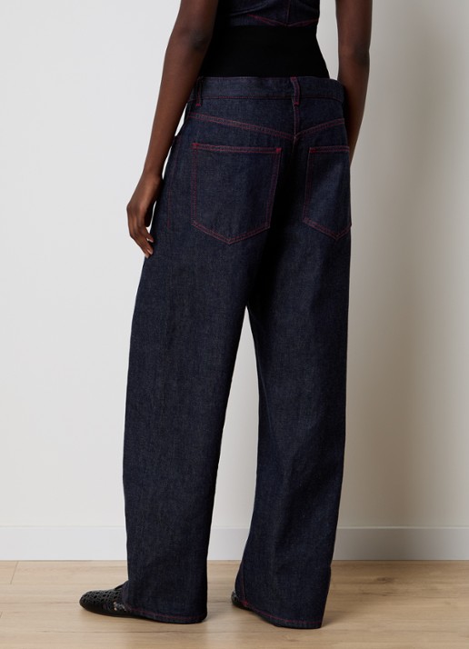 Alaïa High waist loose fit jeans met steekzakken - achterkant 6 indigo