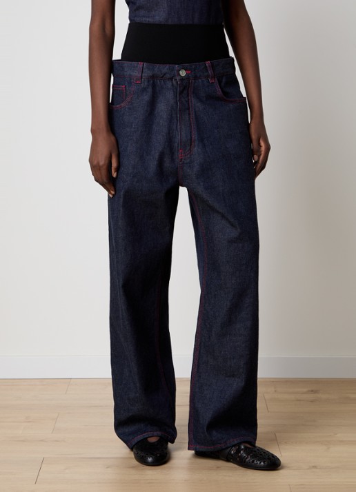 Alaïa High waist loose fit jeans met steekzakken - detail 3 indigo
