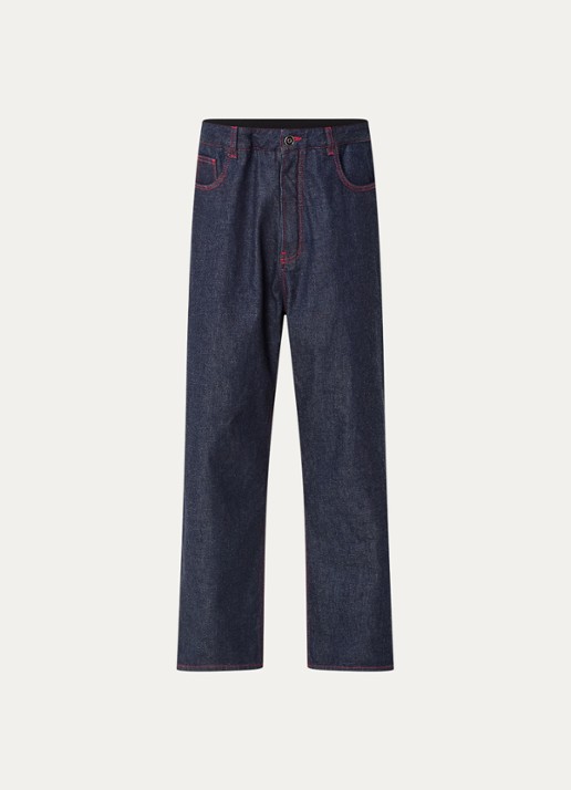 Alaïa High waist loose fit jeans met steekzakken
